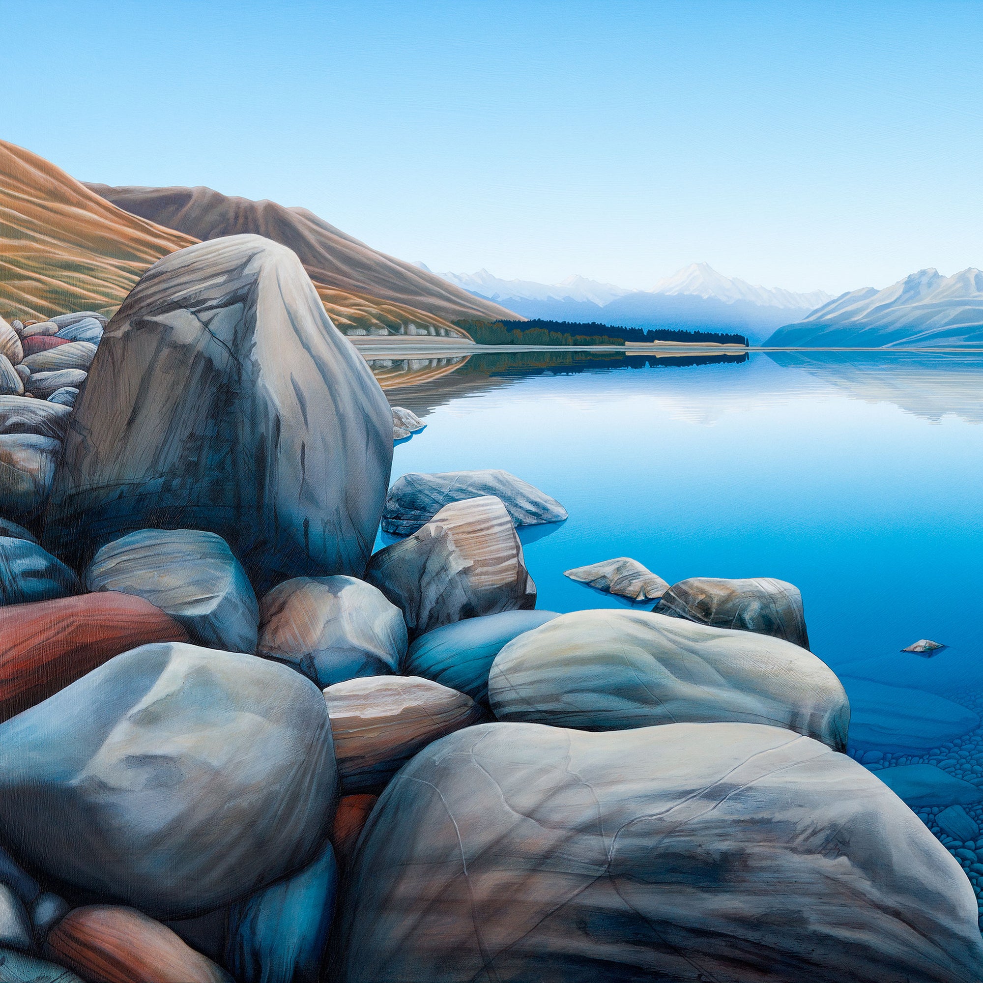 Art print of Lake Pukaki with Mt Cook in the background by NZ artist Michele Bellamy