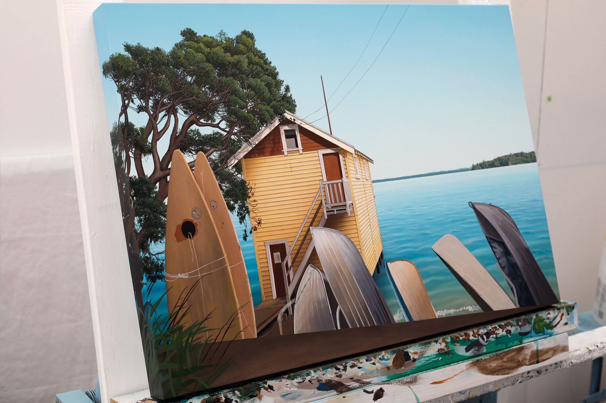 Herne Bay cruising club boathouse painting