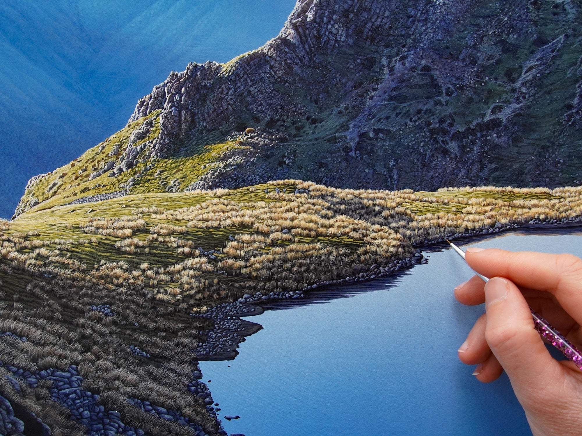 Working on the St Arnaud Tarn painting