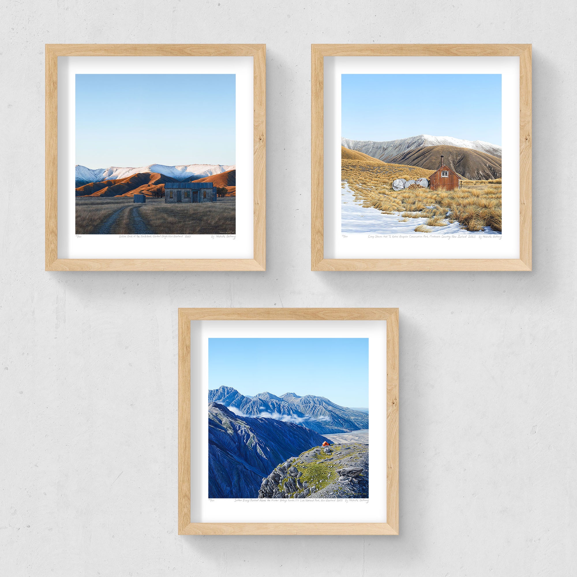 Set of 3 - Petite Prints - NZ South
