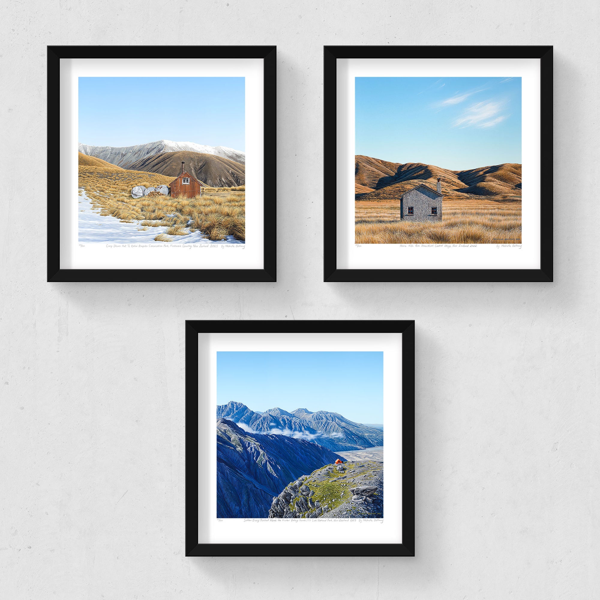 Set of 3 - Petite Prints - NZ South