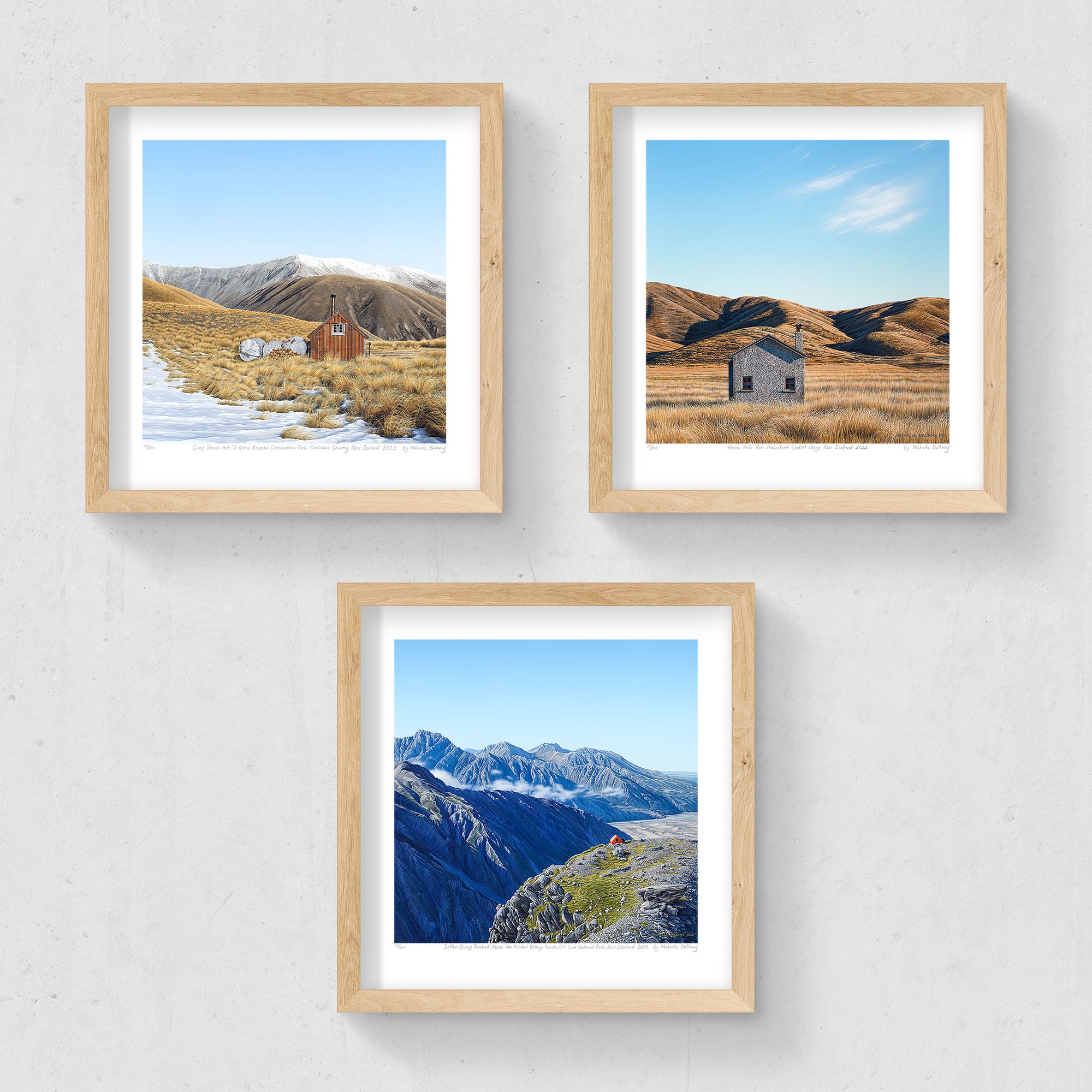 Set of 3 - Petite Prints - NZ South