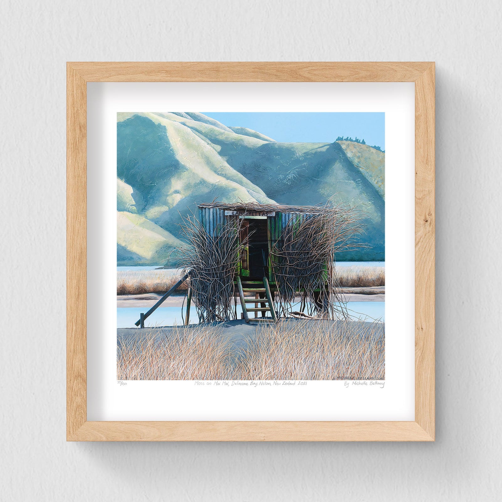 Set of 3 - Petite Prints - Nelson, NZ - Raw Oak Frame