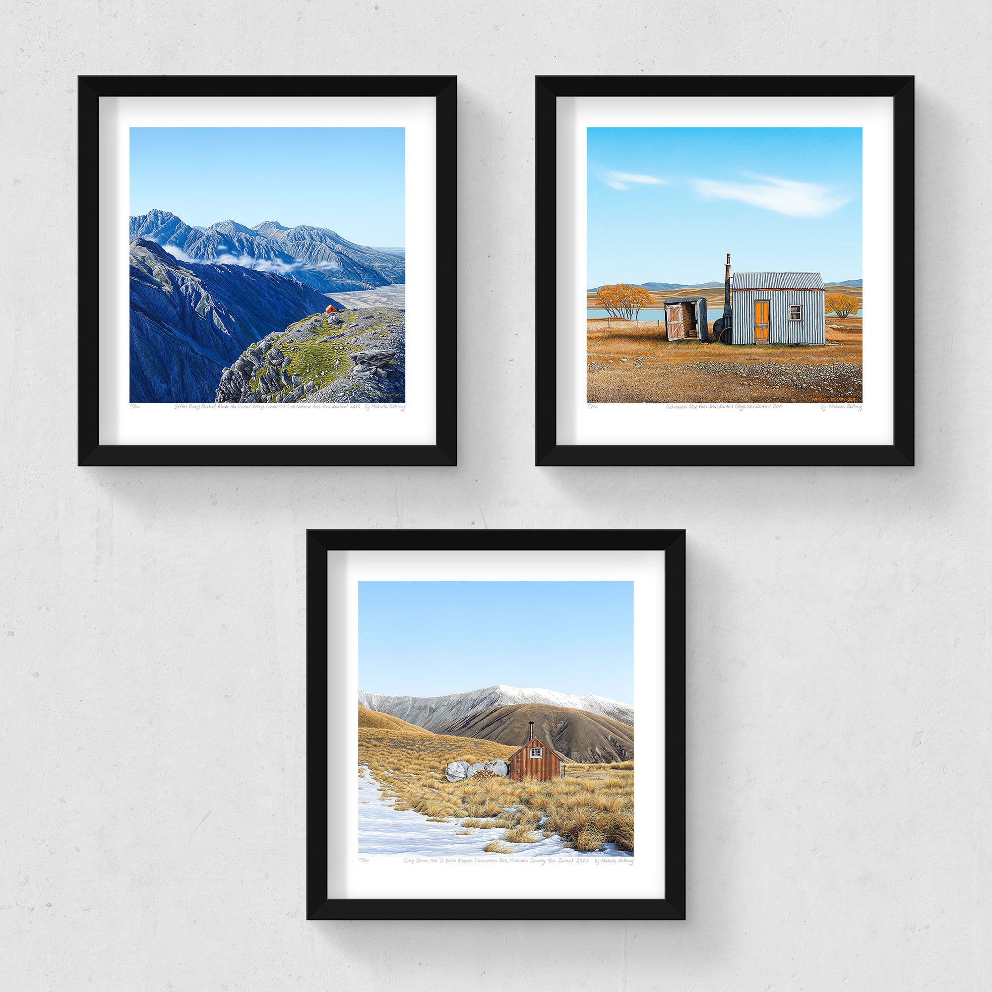Set of 3 - Petite Prints - NZ South