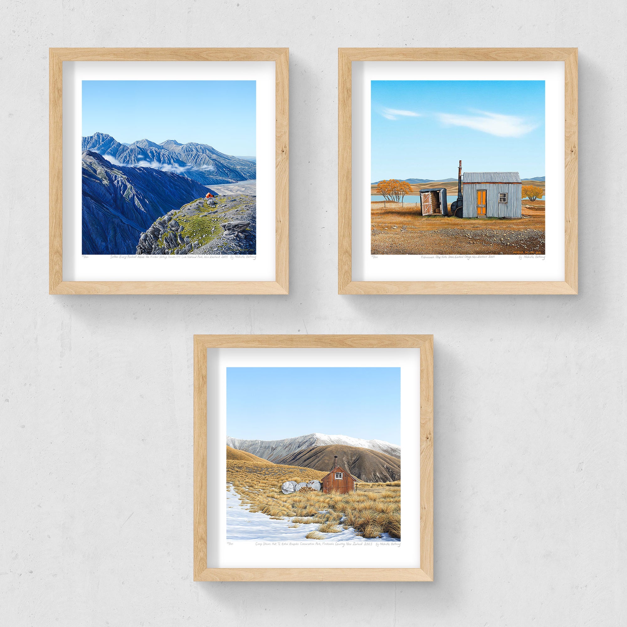 Set of 3 - Petite Prints - NZ South