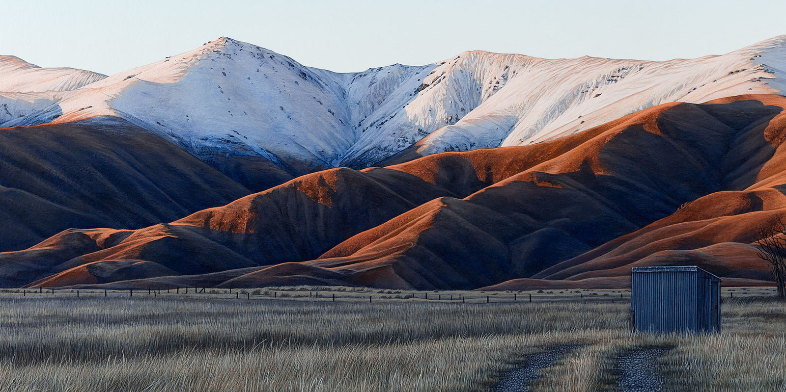 Falling dusk at the Hawkduns, Central Otago. By Nelson, NZ artist Michelle Bellamy.