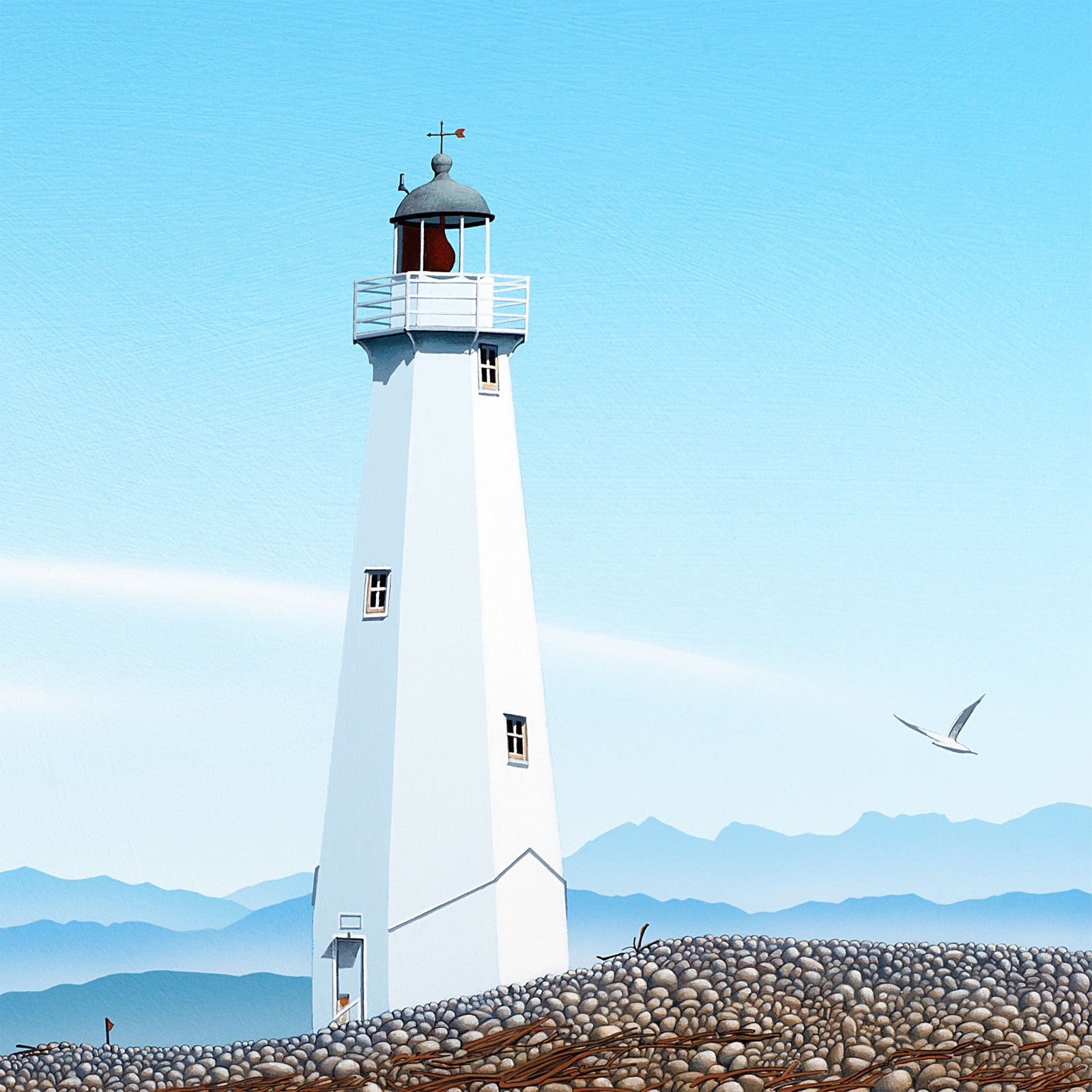 Misty Mountains Behind the Nelson Lighthouse