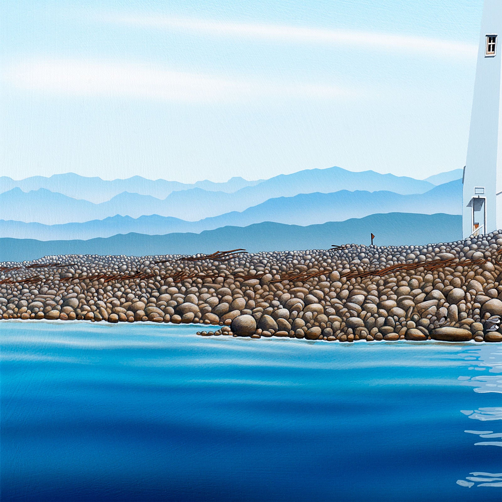 Misty Mountains Behind the Nelson Lighthouse