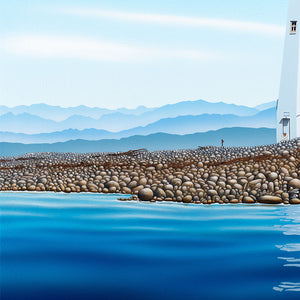 Misty Mountains Behind the Nelson Lighthouse