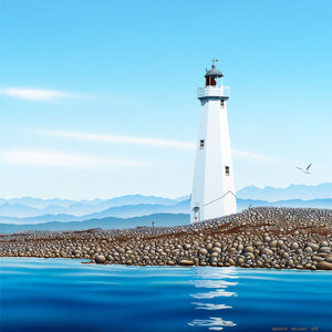 Misty Mountains Behind the Nelson Lighthouse