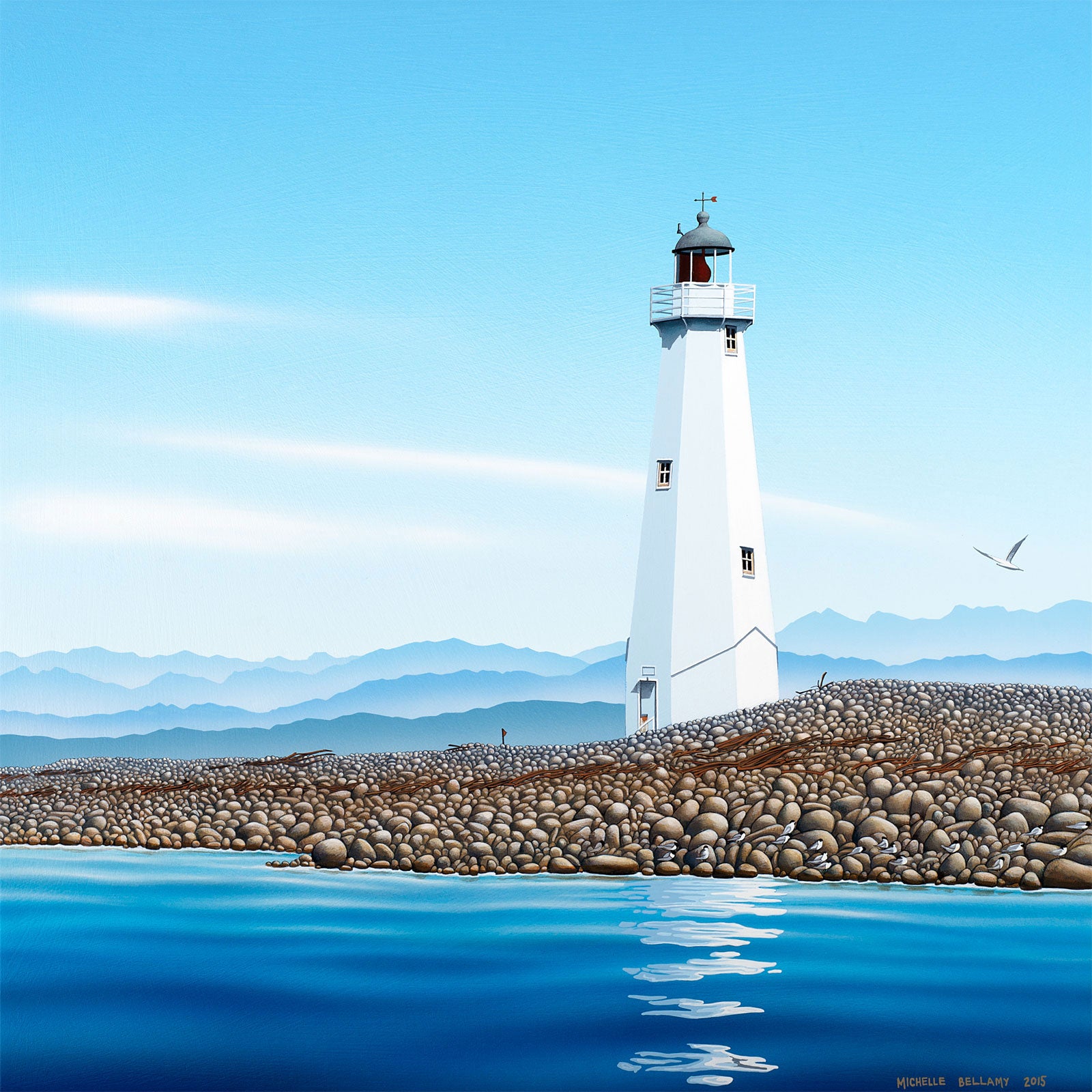 Misty Mountains Behind the Nelson Lighthouse 150