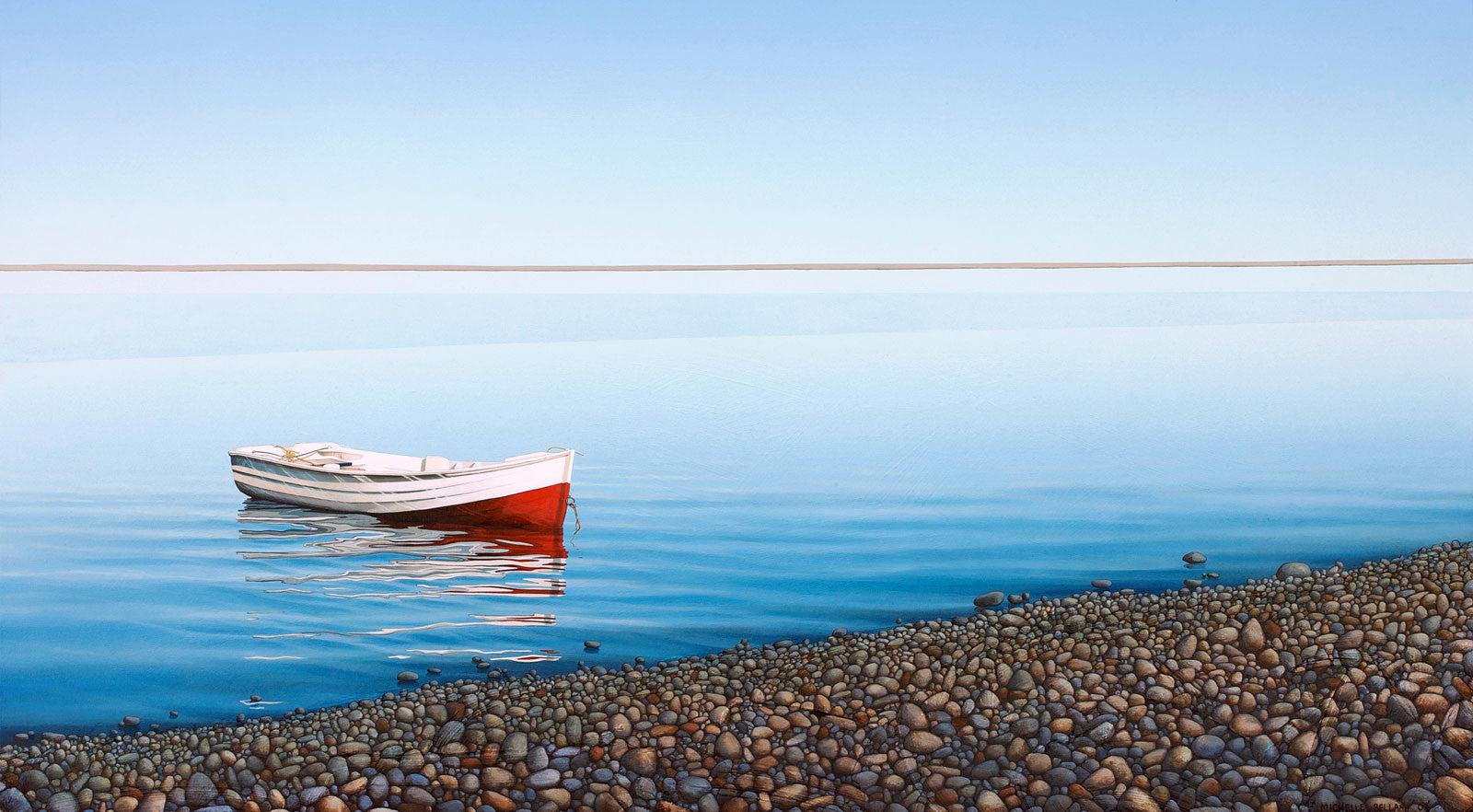 Red Dinghy & Boulder Bank